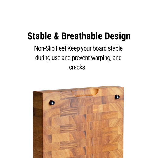 SHUMARU Tropical Walnut End-Grain Wood Cutting Board – Large 19X12X2" Butcher Block | Handmade in Bali - Silky-Smooth, Juice Groove, Knife‑Friendly, Ergonomic Grips & Non‑Slip Feet