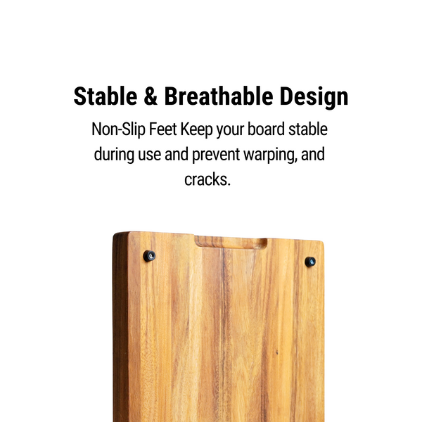 SHUMARU Tropical Walnut Wood Cutting Board – 17x13x1.6" Charcuterie | Handmade in Bali - Silky-Smooth, Juice Groove, Sorting Compartment, Knife‑Friendly, Ergonomic Grips & Non‑Slip Feet