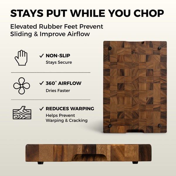 XL 20.5 × 14.2 × 2" End Grain Cutting Board, Professional Butcher Block