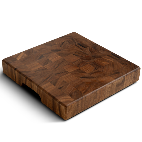 End Grain Cutting Board, 12.6 x 12.6 x 2 Inch Thick Square Butcher Block