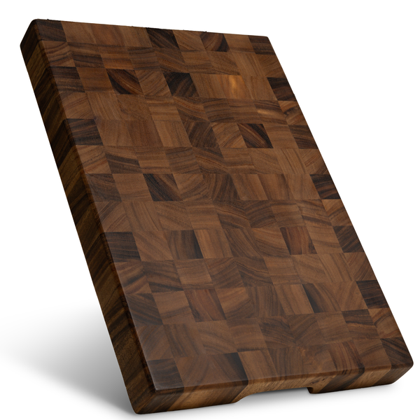 17.3 × 12.6 × 2" End Grain Cutting Board, Professional Family Size Butcher Block