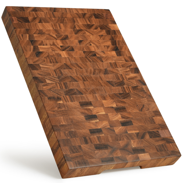 Walnut End-Grain Cutting Board – 20X13X1.6" - Silky-Smooth, Knife‑Friendly, Hand Grips & Non‑Slip Feet