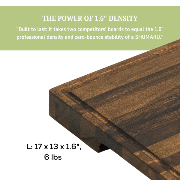 Walnut Wood Cutting Board – 17x13x1.6" Charcuterie | Handmade in Bali - Silky-Smooth, Juice Groove, Sorting Compartment, Knife‑Friendly, Ergonomic Grips & Non‑Slip Feet
