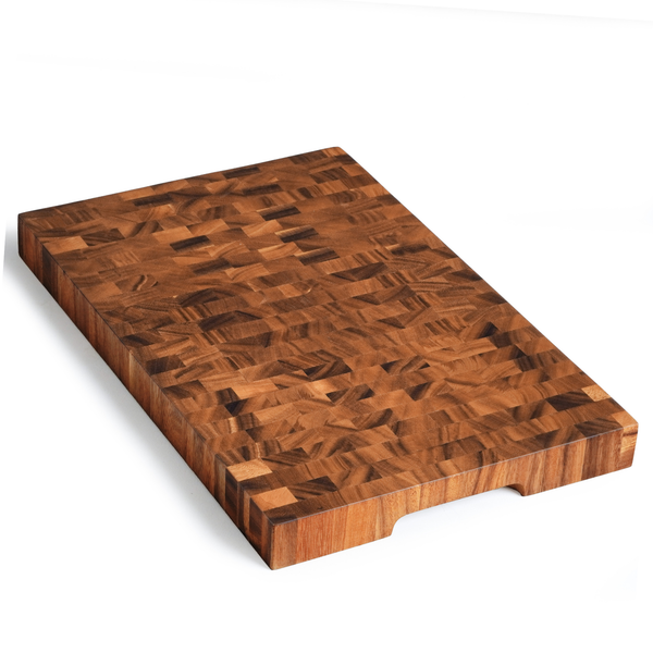Walnut End-Grain Cutting Board – 20X13X1.6" - Silky-Smooth, Knife‑Friendly, Hand Grips & Non‑Slip Feet