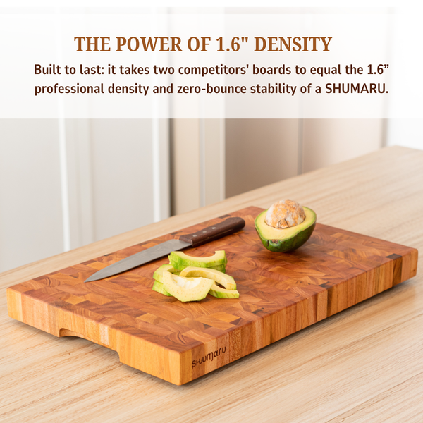 Mahogany End-Grain Cutting Board – 20×13×1.6″ – Silky-Smooth,  Knife‑Friendly, Hand Grips & Non‑Slip Feet
