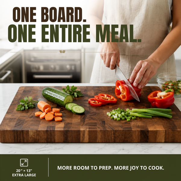 XL End Grain Cutting Board 20×13×1.6" Thick – 11 LB Heavy Duty Butche