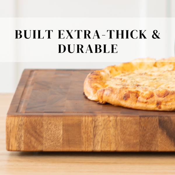 SHUMARU Tropical Walnut End-Grain Wood Cutting Board – Large 19X12X2" Butcher Block | Handmade in Bali - Silky-Smooth, Juice Groove, Knife‑Friendly, Ergonomic Grips & Non‑Slip Feet