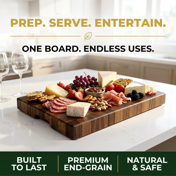 XL 20.5 × 14.2 × 2" End Grain Cutting Board, Professional Butcher Block