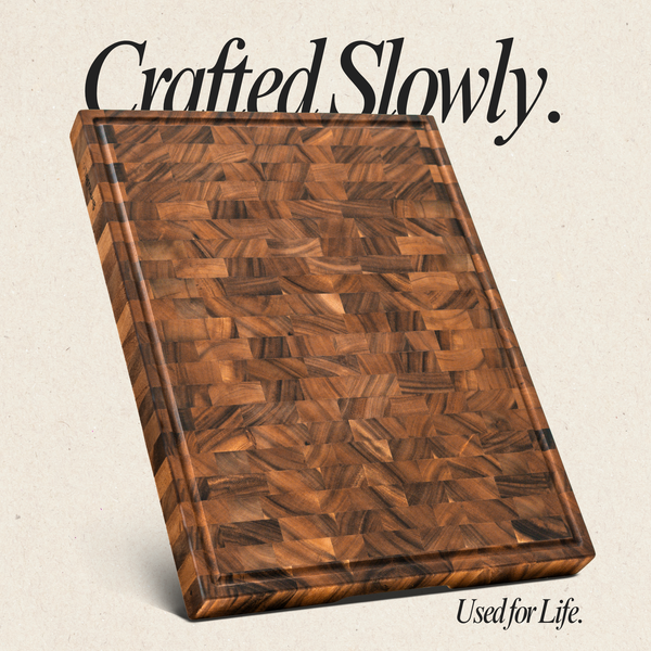 Walnut End-Grain Cutting Board – 24X18X2" - Silky-Smooth, Juice Groove, Knife‑Friendly, Hand Grips & Non‑Slip Feet