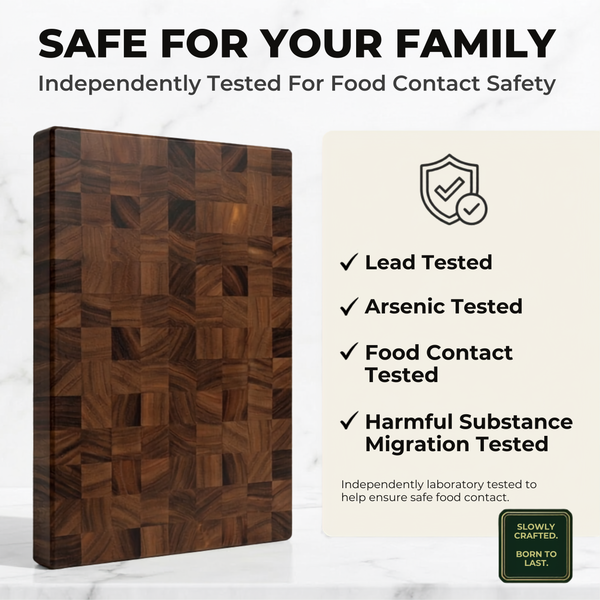 XL 20.5 × 14.2 × 2" End Grain Cutting Board, Professional Butcher Block