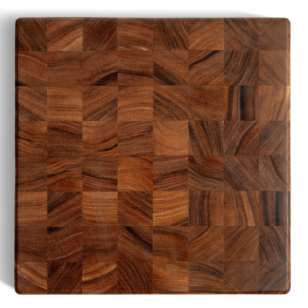 End Grain Cutting Board, 12.6 x 12.6 x 2 Inch Thick Square Butcher Block